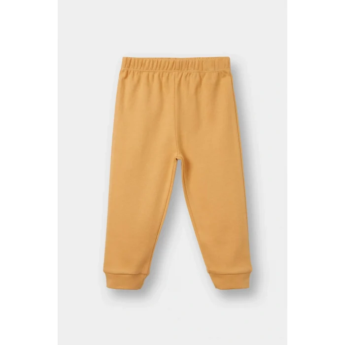 Defacto F0551A5OG615 Turuncu Erkek Bebek Pijama Takımı Aslan Baskılı Uzun Kollu Üst Uzun Alt