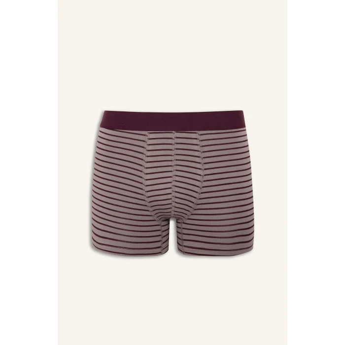 Defacto G3230AXBR34 Bordo Regular Fit Şal Desenli 3lü Boxer