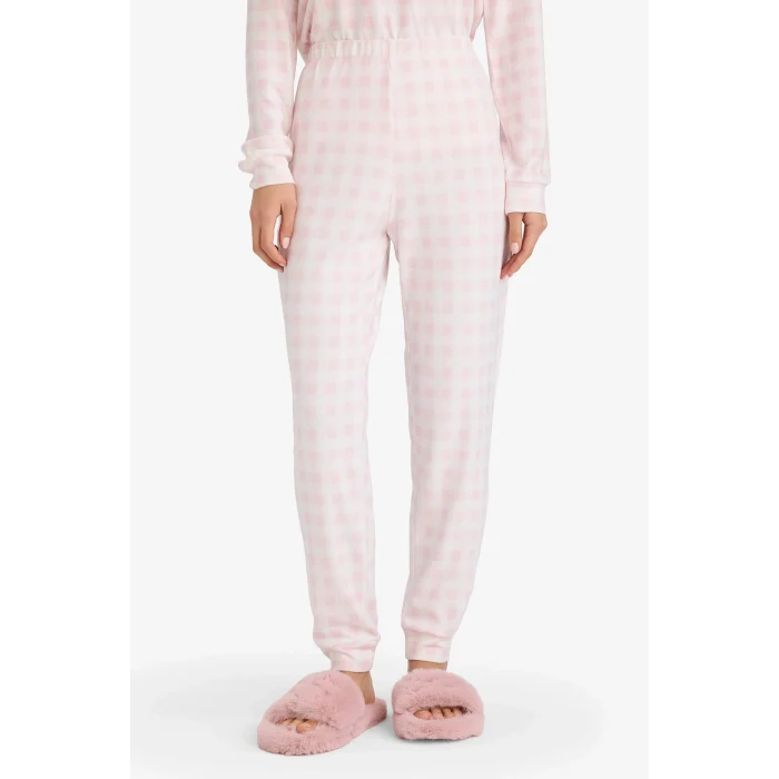 Defacto G5305AXPN38 Pembe Pijama Takımı Regular Fit Kareli Uzun Kollu Üst Uzun Alt