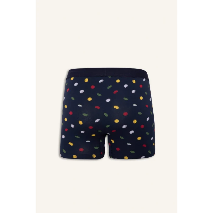 Defacto G4683AXNV135 Lacivert Regular Fit Desenli 3lü Boxer