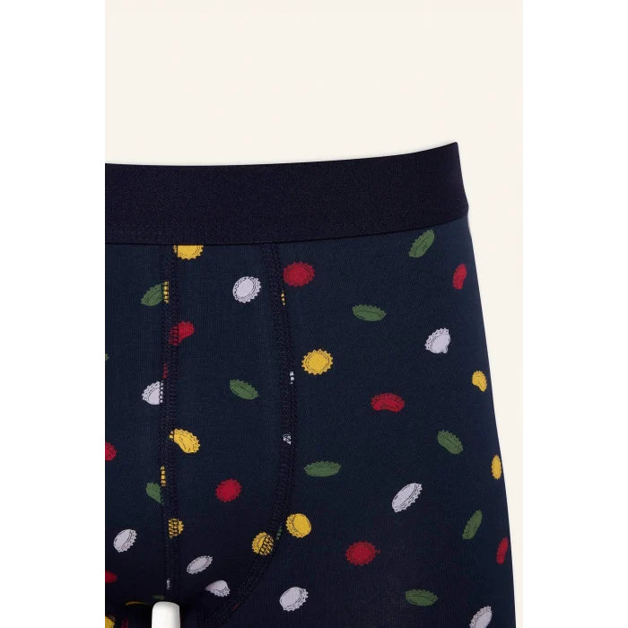 Defacto G4683AXNV135 Lacivert Regular Fit Desenli 3lü Boxer