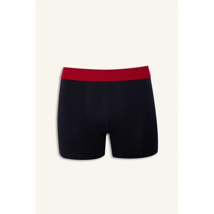 Defacto G4683AXNV135 Lacivert Regular Fit Desenli 3lü Boxer