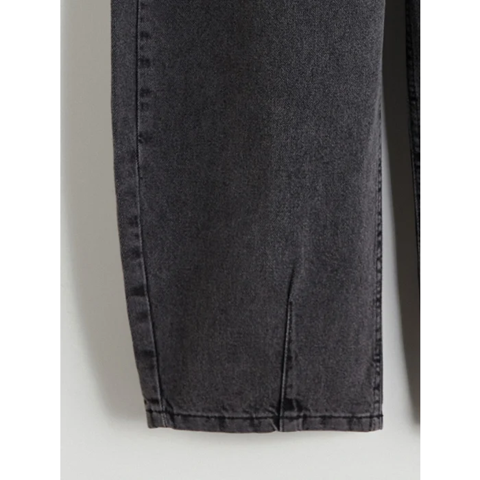 LCW Kids Siyah Barrel Fit Kız Çocuk Jean Pantolon