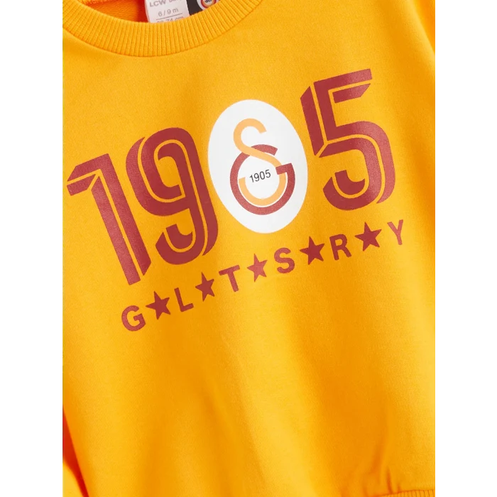 LCW baby Turuncu Galatasaray Lisanslı Erkek Bebek Sweatshirt ve Eşofman Altı