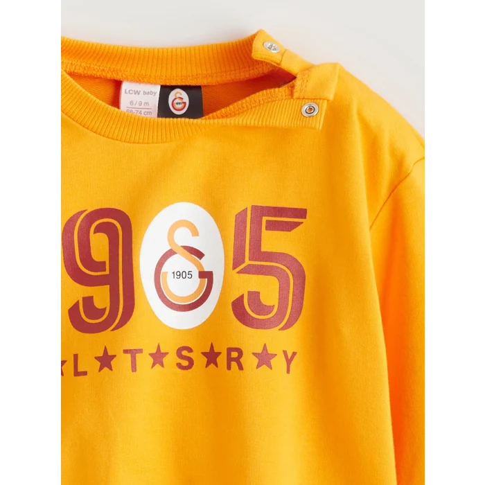 LCW baby Turuncu Galatasaray Lisanslı Erkek Bebek Sweatshirt ve Eşofman Altı