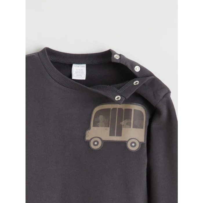 LCW baby Gri Bisiklet Yaka Erkek Bebek Sweatshirt ve Eşofman Alt 2li