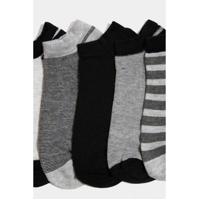 Defacto F4712A8BK23 Siyah Erkek Çocuk 5li Pamuklu Patik Çorap