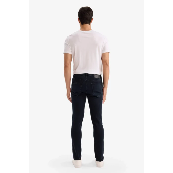 Defacto G3229AXNM83 İndigo Pedro Slim Fit Dar Kalıp Normal Bel Dar Paça Jean Pantolon