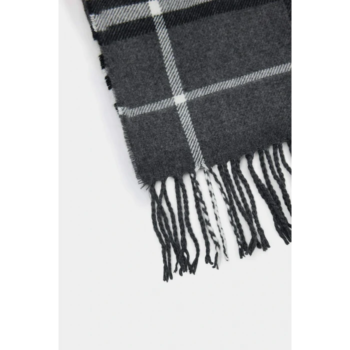 Defacto C8269AXAR195 Antrasit Erkek Kareli Dokuma Atkı