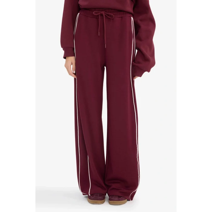 Defacto D6668AXBR232 Bordo Straight Fit Cepli Düz Paça Eşofman Altı