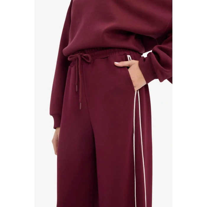 Defacto D6668AXBR232 Bordo Straight Fit Cepli Düz Paça Eşofman Altı