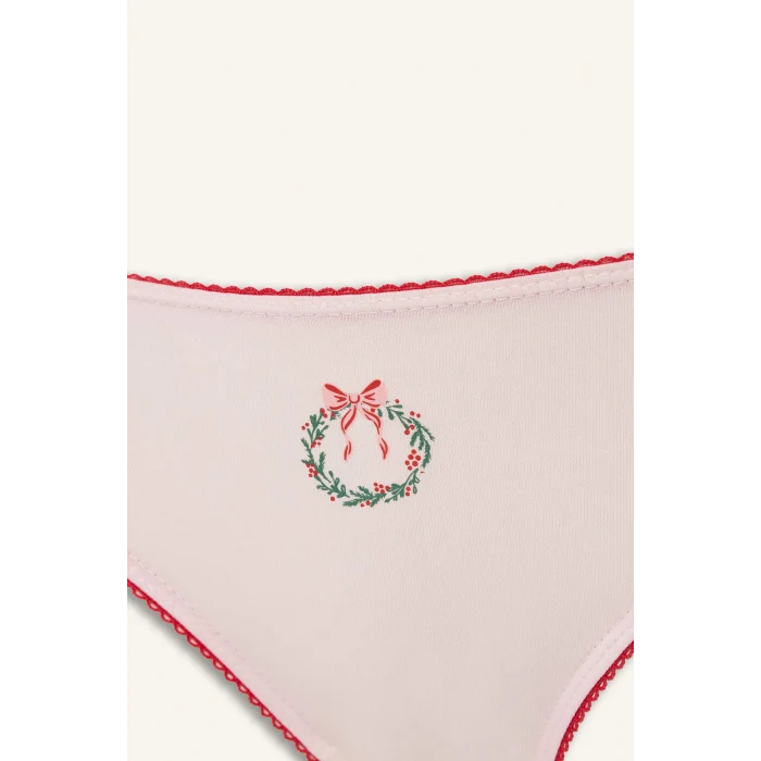 Defacto G1113AXRD79 Kırmızı Yılbaşı Temalı Ribana 3lü Külot