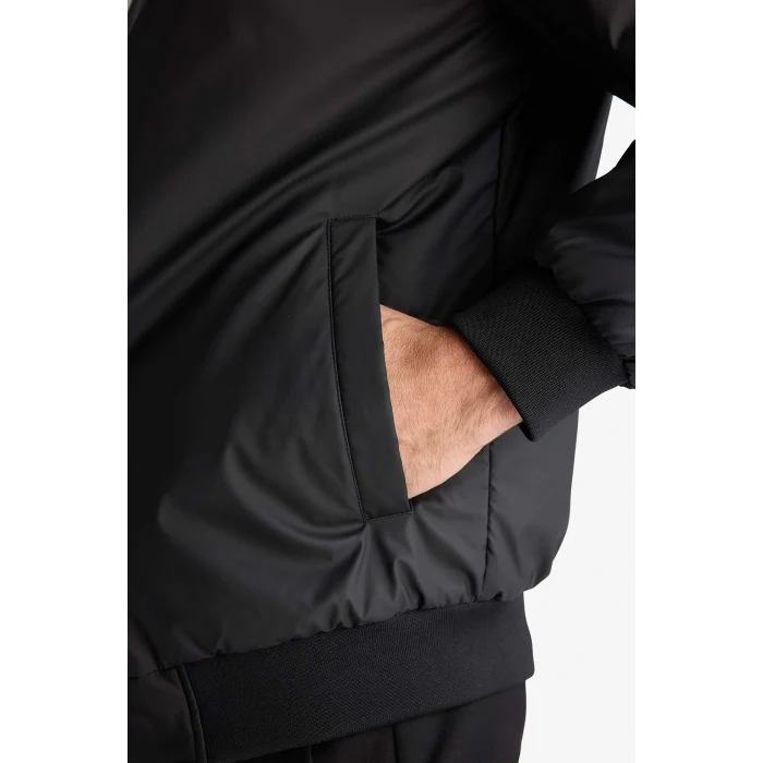Defacto A3105AXBK27 Siyah Su İtici Slim Fit Dar Kesim Kolej Yaka Fermuarlı Astarlı Bomber Mevsimlik Mont