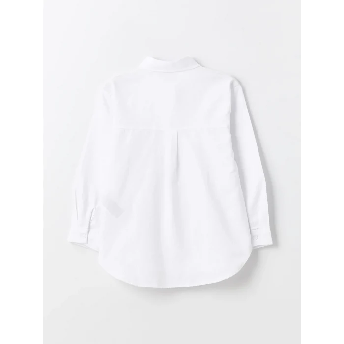 LCW Kids Beyaz K-Pop Nakışlı Kız Çocuk Gömlek