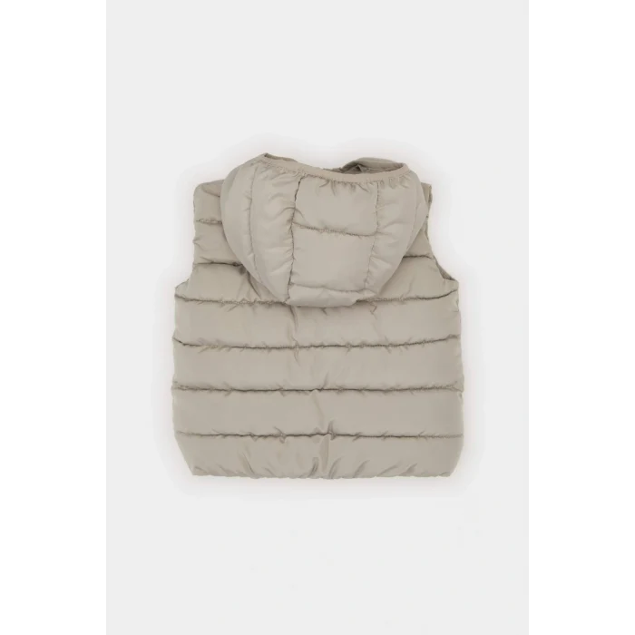 Defacto A2221A5GR94 Gri Erkek Bebek Okul Su Geçirmez Kapüşonlu Fermuarlı Tafta Şişme Yelek