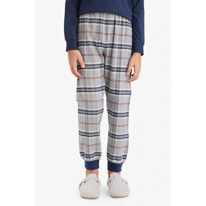 Defacto F1005A8NV135 Lacivert Erkek Çocuk Regular Fit Flanel 2li Pijama Takımı
