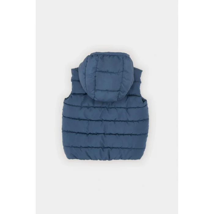Defacto A2221A5IN257 İndigo Erkek Bebek Su Geçirmez Kapüşonlu Fermuarlı Tafta Şişme Yelek