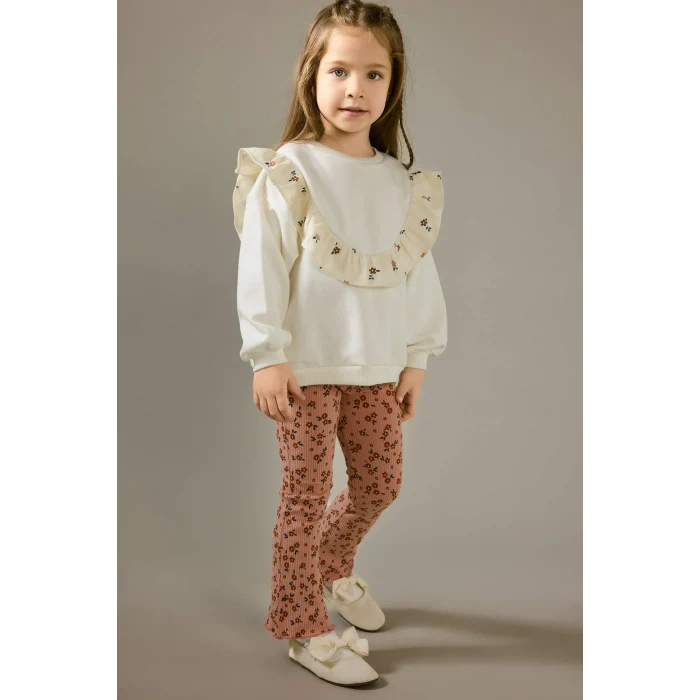 Defacto G6841A5PN10 Pembe Kız Bebek Çiçekli Fitilli Kaşkorse Tayt