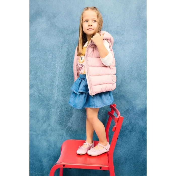 Defacto A2475A5BR86 Bordo Kız Bebek Kapüşonlu Şişme Yelek