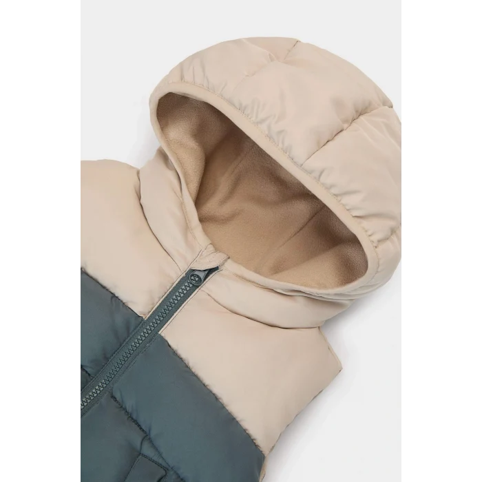 Defacto A2848A5GR314 Gri Erkek Bebek Su Geçirmez Polar Astarlı Kapüşonlu Şişme Yelek