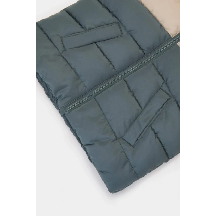 Defacto A2848A5GR314 Gri Erkek Bebek Su Geçirmez Polar Astarlı Kapüşonlu Şişme Yelek