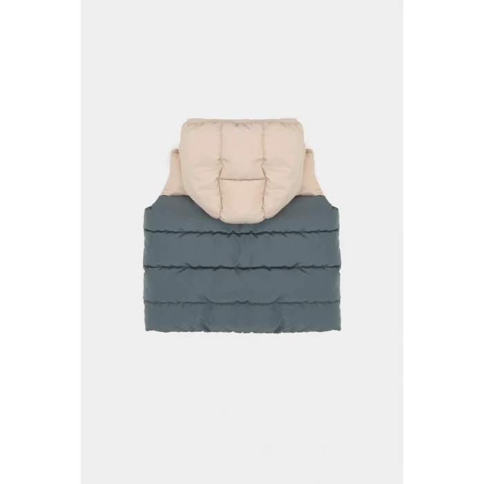 Defacto A2848A5GR314 Gri Erkek Bebek Su Geçirmez Polar Astarlı Kapüşonlu Şişme Yelek