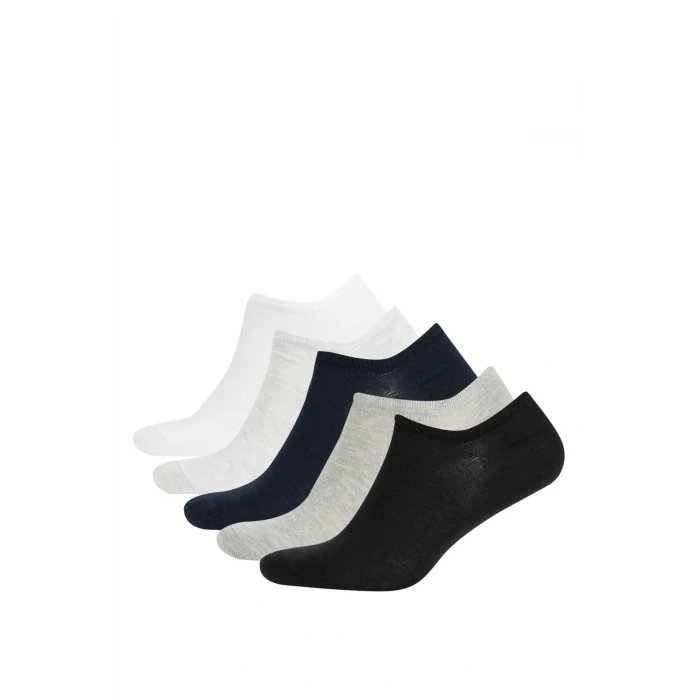 Defacto Z7243AZKR1 Çok Renkli Erkek Görünmez 5li Pamuklu Sneaker Çorap