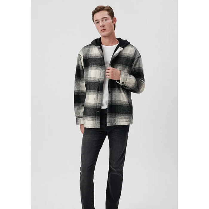 0110281-85637 KAPÜŞONLU KARELİ CEKET