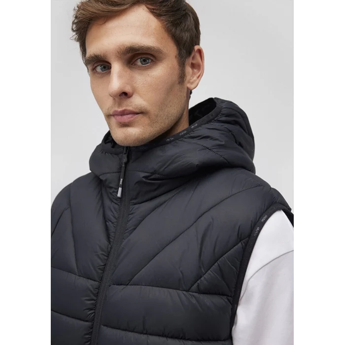 0110359-900 Kapüşonlu Siyah Şişme Yelek