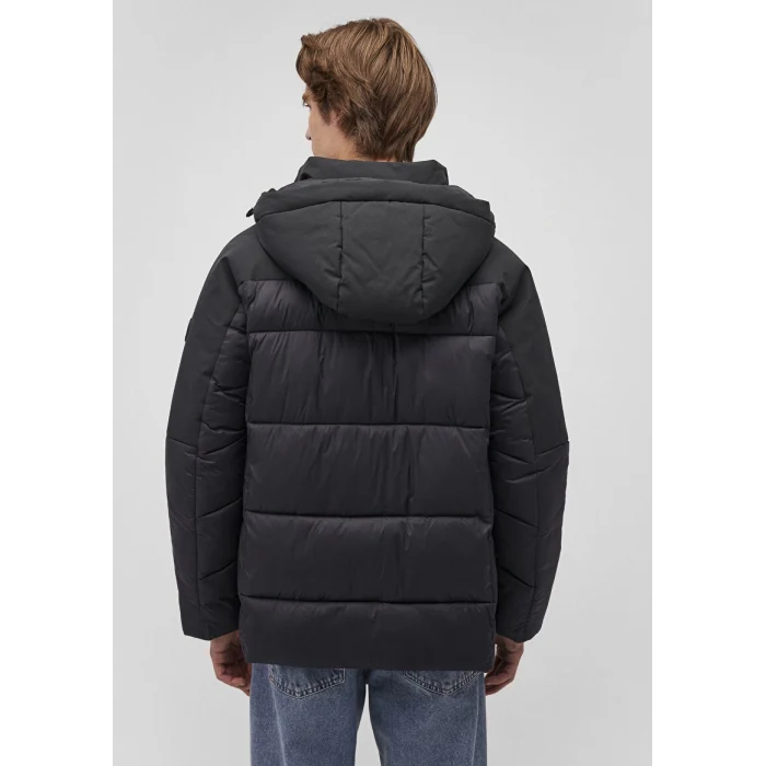 0110464-900 Kapüşonlu Siyah Şişme Mont