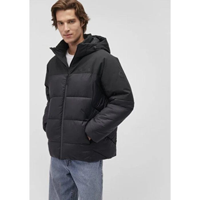 0110464-900 Kapüşonlu Siyah Şişme Mont