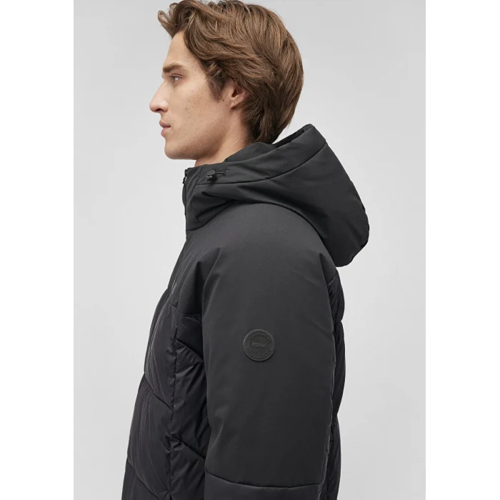 0110464-900 Kapüşonlu Siyah Şişme Mont