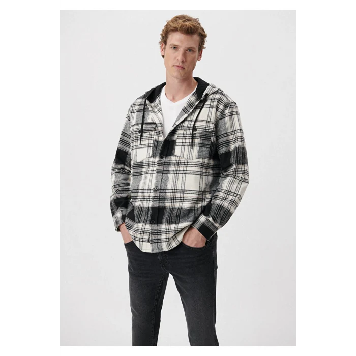 0210997-86281 KAPÜŞONLU KARELİ GÖMLEK