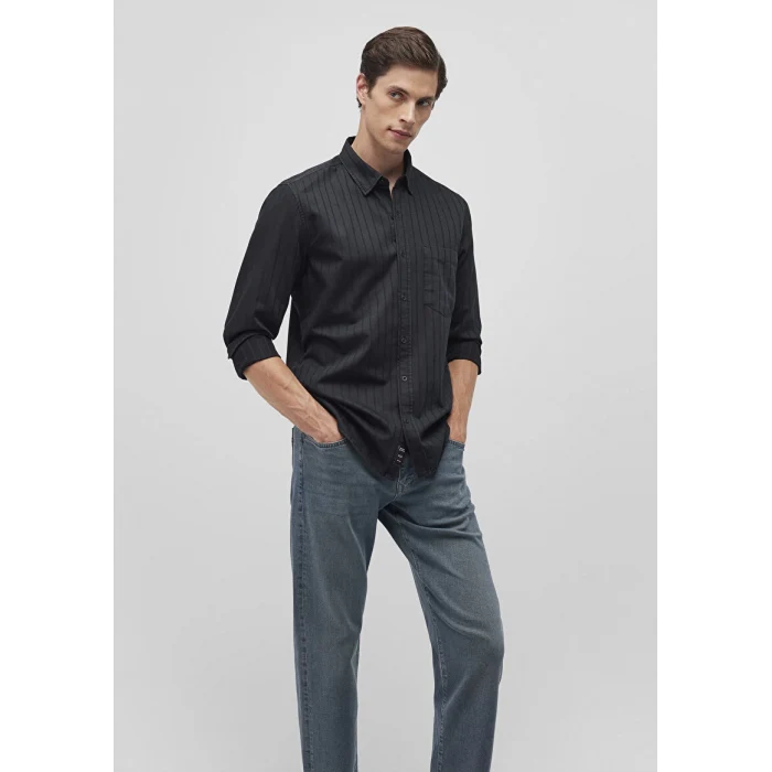 0211136-900 UZUN KOL DENİM GÖMLEK