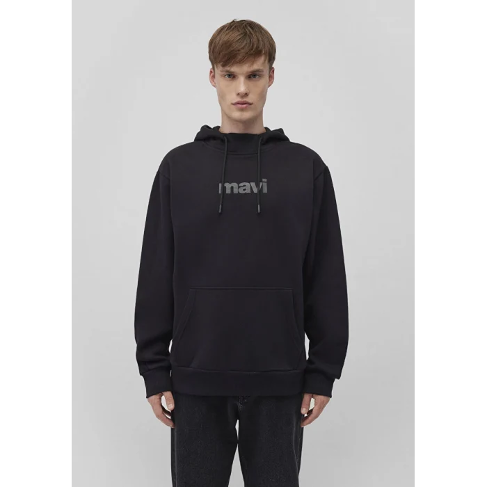 0610960-900 MAVİ BASKILI KAPÜŞONLU SWEATSHIRT