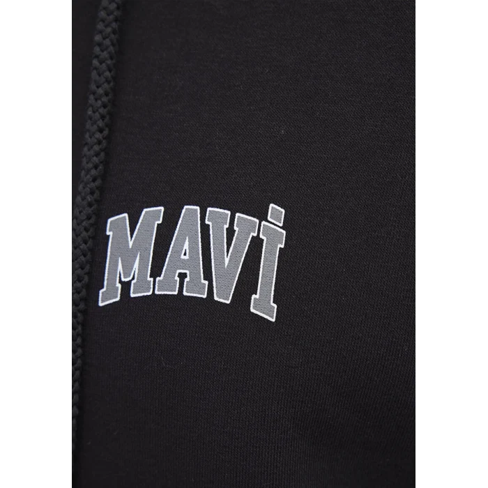 0611715-900 MAVİ LOGO FERMUARLI KAPÜŞONLU SWEATSHIRT