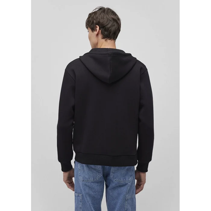 0611715-900 MAVİ LOGO FERMUARLI KAPÜŞONLU SWEATSHIRT