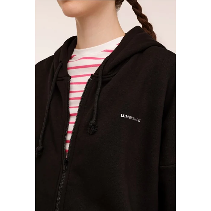 101783986 Lumberjack WB MARCIA 18SSB502 4PR Siyah Kadın Eşofman Üstü