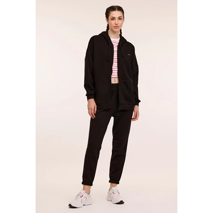 101783986 Lumberjack WB MARCIA 18SSB502 4PR Siyah Kadın Eşofman Üstü