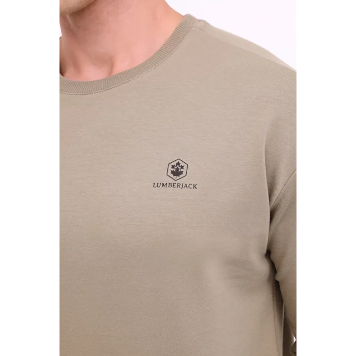 101813209 Lumberjack MB SN75 C NECK SW 4PR Haki Erkek Sweatshirt