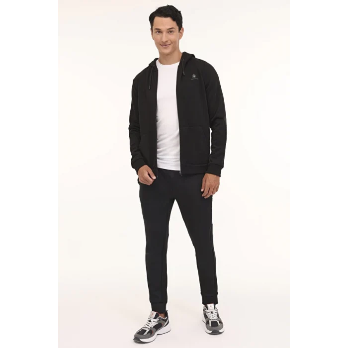 101889372 Lumberjack MB SN05 FZ HOD 4PR Siyah Erkek Eşofman Üstü