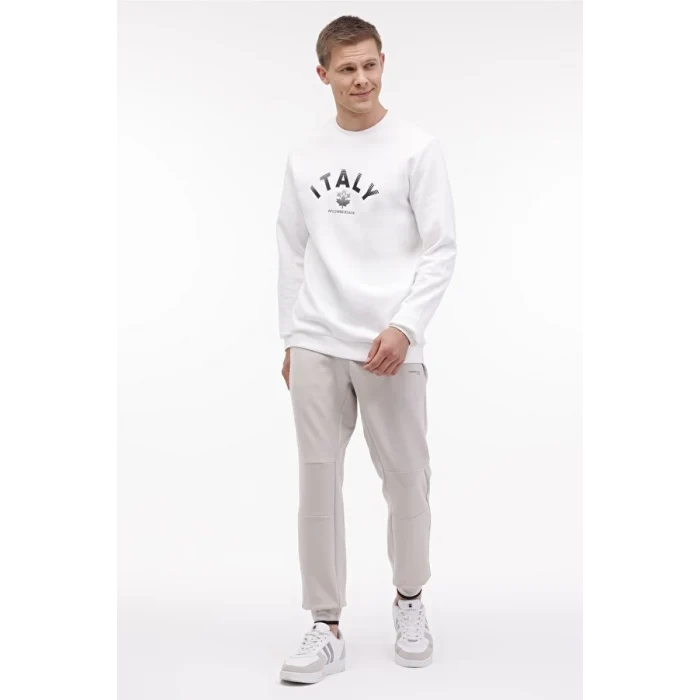 101899204 Lumberjack ML ROBERT 16ITLY72 4PR KIRIK BEYAZ Erkek Sweatshirt