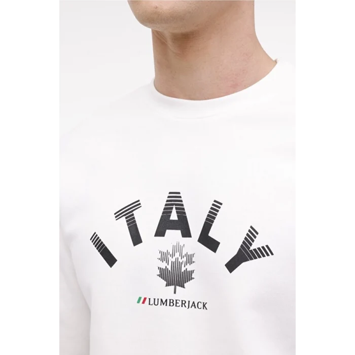 101899204 Lumberjack ML ROBERT 16ITLY72 4PR KIRIK BEYAZ Erkek Sweatshirt