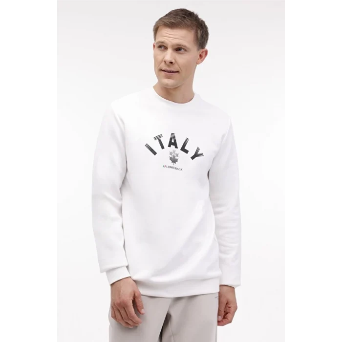 101899204 Lumberjack ML ROBERT 16ITLY72 4PR KIRIK BEYAZ Erkek Sweatshirt