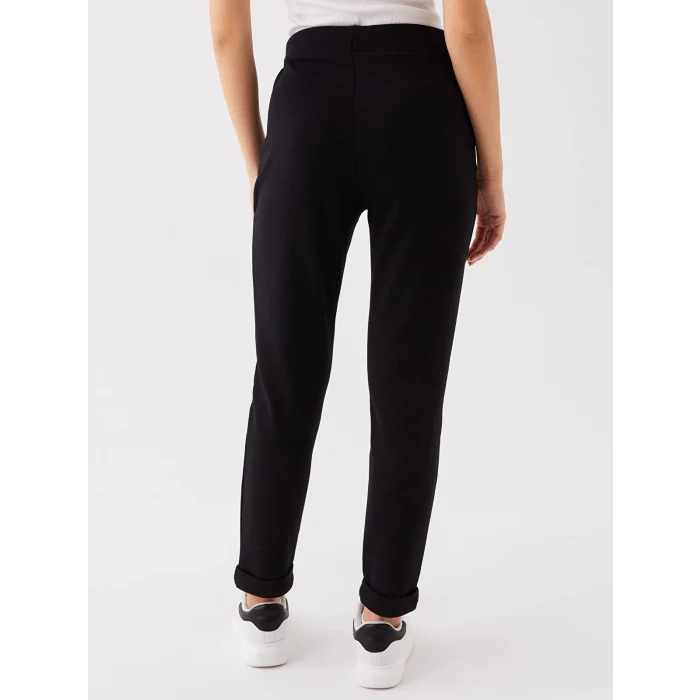 LCWAIKIKI Basic Siyah Kadın Beli Lastikli Düz Eşofman Altı