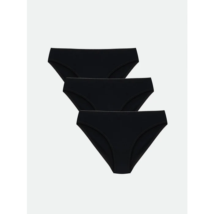 LCW DREAM Siyah Düz Bikini Külot 3lü