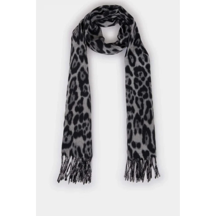 Defacto F3425AXBK26 Siyah Kadın Desenli Atkı