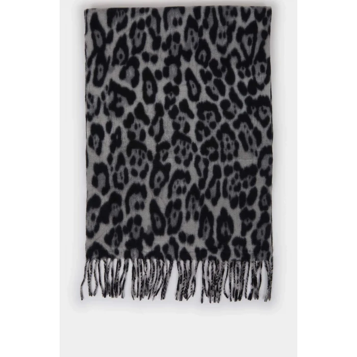 Defacto F3425AXBK26 Siyah Kadın Desenli Atkı