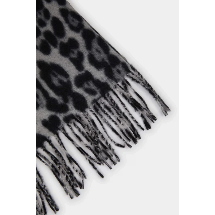 Defacto F3425AXBK26 Siyah Kadın Desenli Atkı