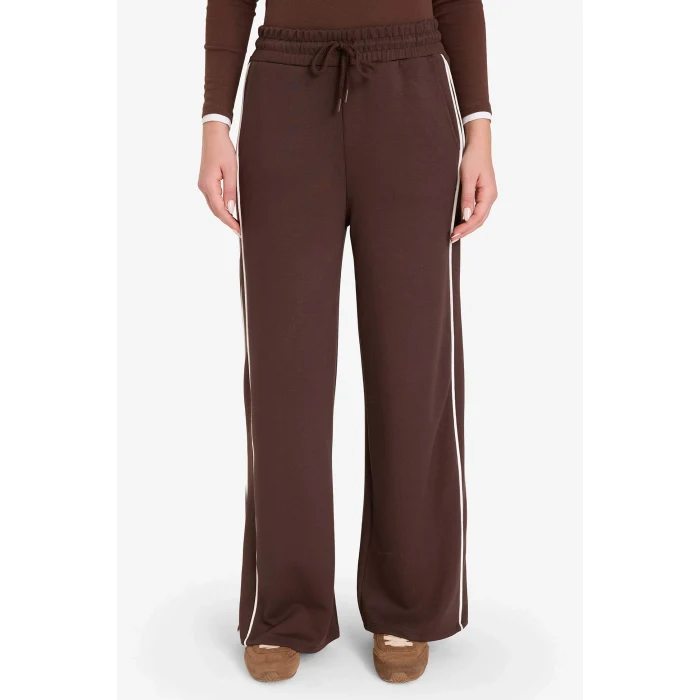 Defacto D6668AXBN192 Kahve Straight Fit Cepli Düz Paça Eşofman Altı